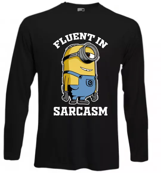 Лонгслів Fluent in sarcasm Чорний фото