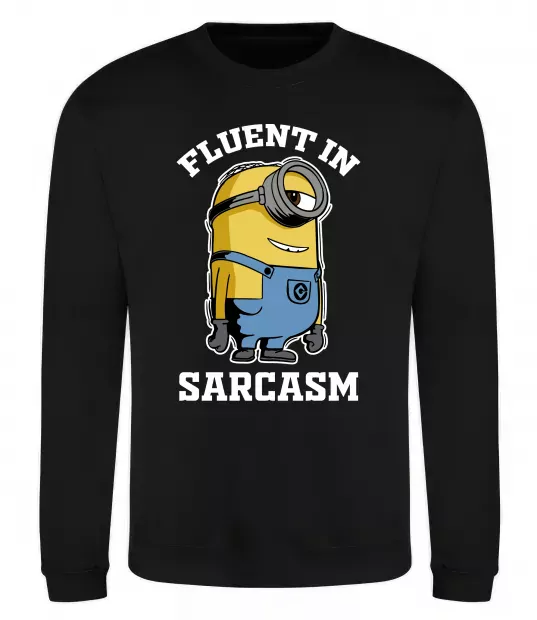 Світшот Fluent in sarcasm Чорний фото