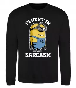 Світшот Fluent in sarcasm Чорний фото