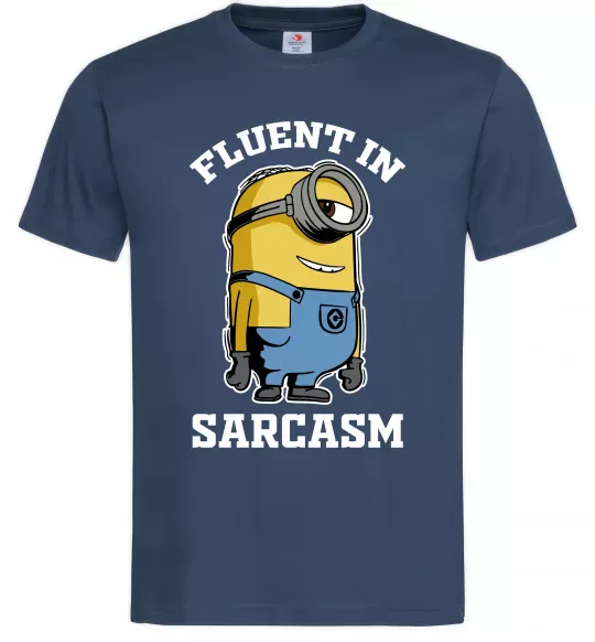 Чоловіча футболка Fluent in sarcasm Темно-синій фото