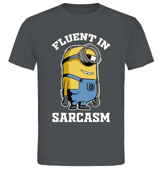 Чоловіча футболка Fluent in sarcasm Графіт фото