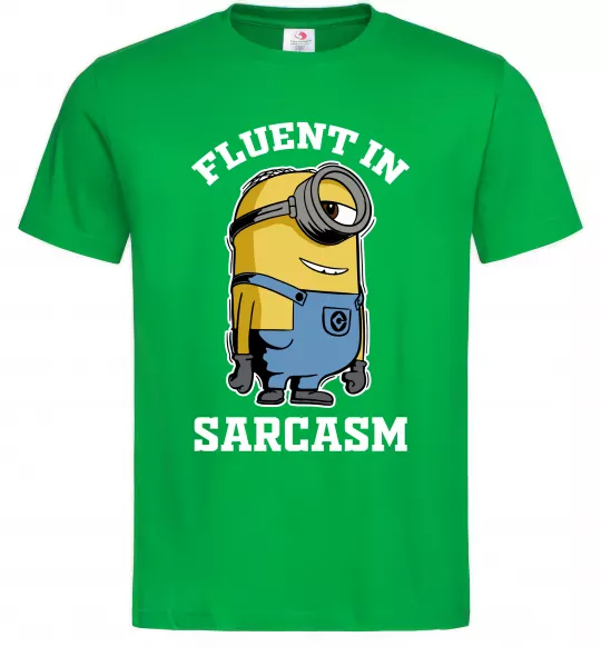Чоловіча футболка Fluent in sarcasm Зелений фото