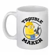 Чашка керамічна Trouble maker minion Білий фото