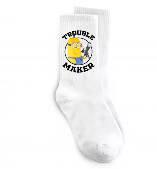 Шкарпетки Trouble maker minion Білий фото