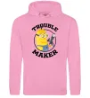 Мужская толстовка (худи) Trouble maker minion Розовый фото