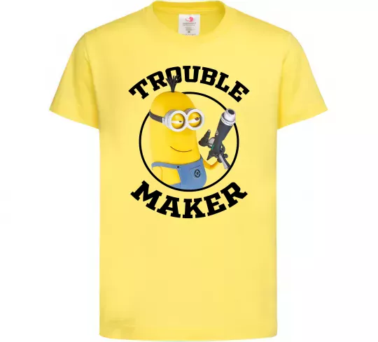 Дитяча футболка Trouble maker minion Лимонний фото
