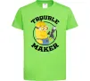Дитяча футболка Trouble maker minion Лаймовий фото