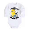 Детский боди Trouble maker minion Белый фото