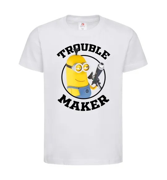 Дитяча футболка Trouble maker minion Білий фото