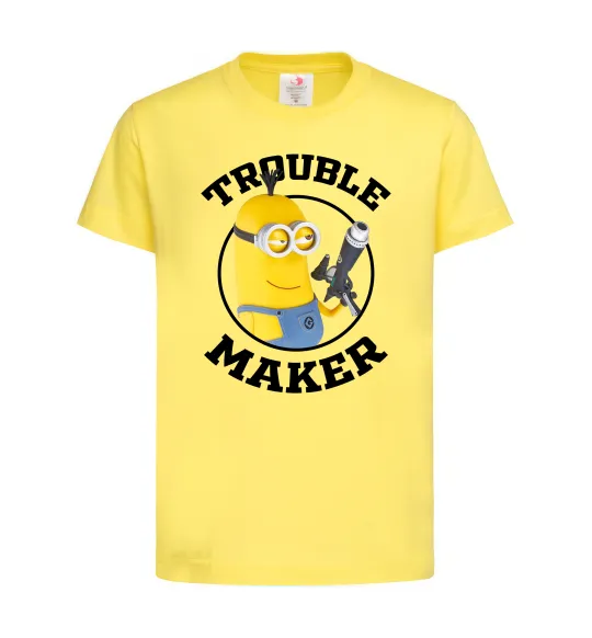 Дитяча футболка Trouble maker minion Лимонний фото