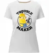 Женская премиум футболка Trouble maker minion Белый фото