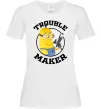 Жіноча футболка Trouble maker minion Білий фото