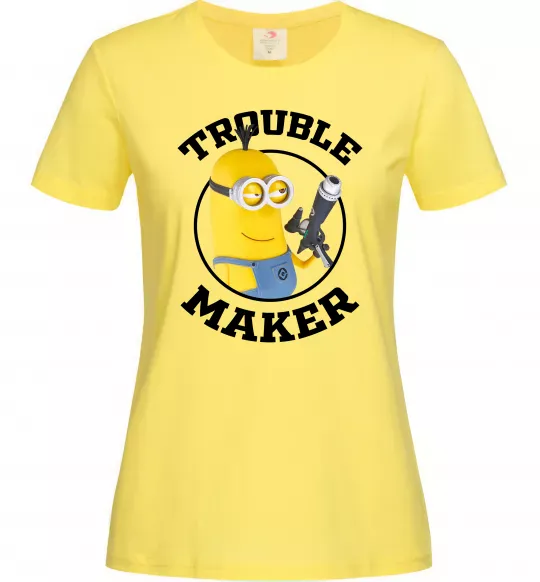Жіноча футболка Trouble maker minion Лимонний фото