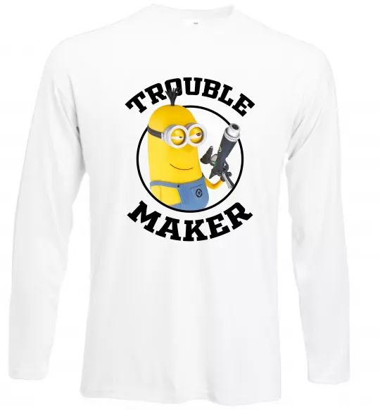 Лонгслів Trouble maker minion Білий фото