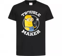 Дитяча футболка Trouble maker minion Чорний фото