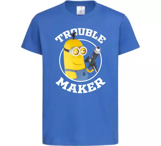 Дитяча футболка Trouble maker minion Яскраво-синій фото
