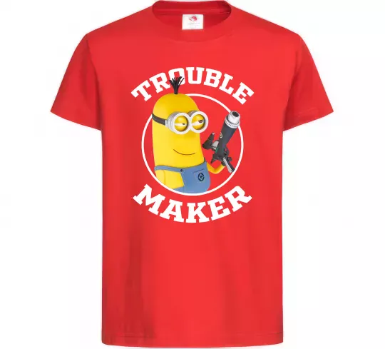 Дитяча футболка Trouble maker minion Червоний фото