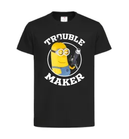 Детская футболка Trouble maker minion Черный фото