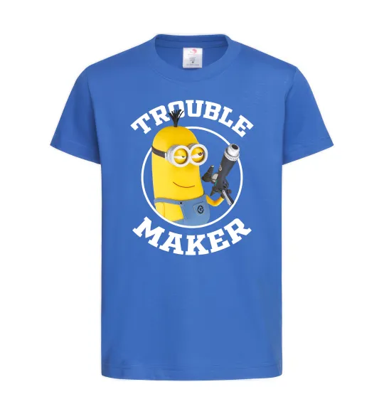 Дитяча футболка Trouble maker minion Яскраво-синій фото