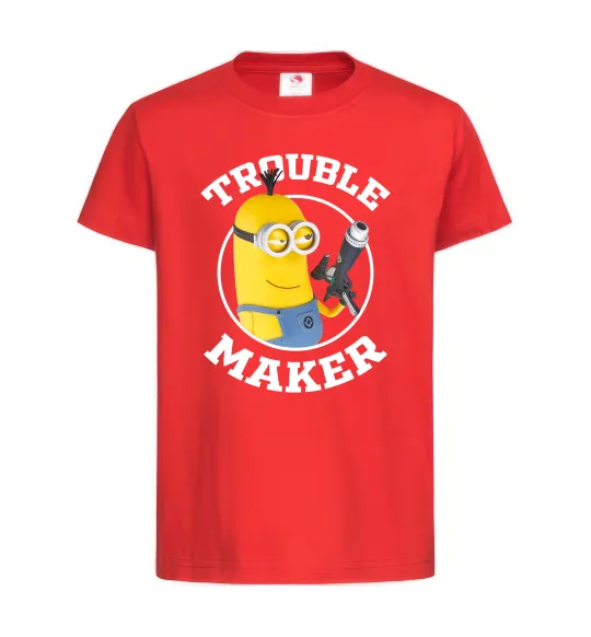 Дитяча футболка Trouble maker minion Червоний фото