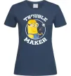 Жіноча футболка Trouble maker minion Темно-синій фото