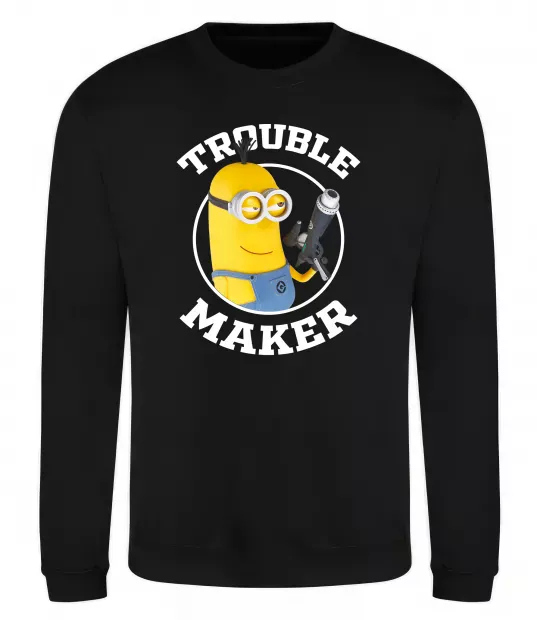 Світшот Trouble maker minion Чорний фото