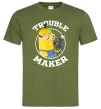 Чоловіча футболка Trouble maker minion Оливковий фото