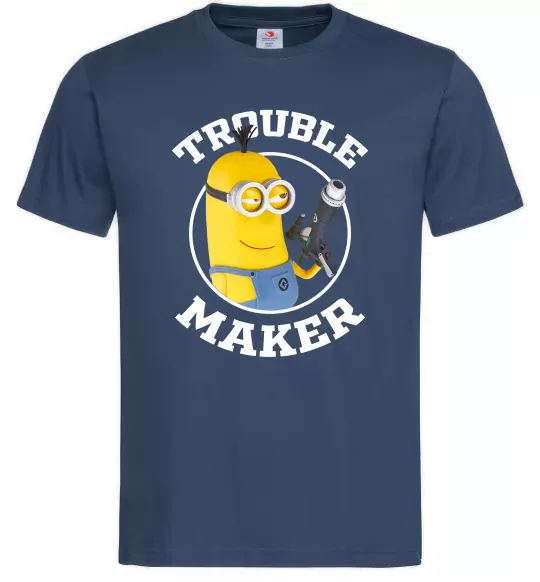 Чоловіча футболка Trouble maker minion Темно-синій фото