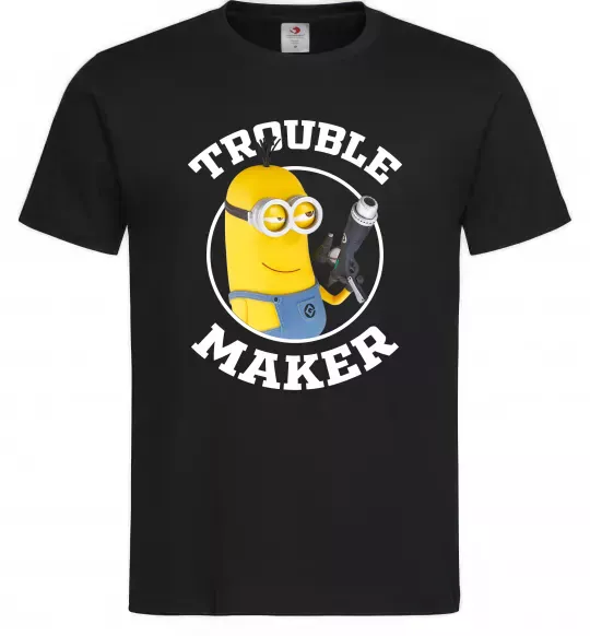 Чоловіча футболка Trouble maker minion Чорний фото
