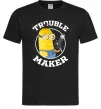 Чоловіча футболка Trouble maker minion Чорний фото