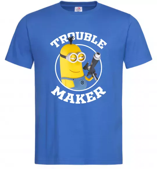 Чоловіча футболка Trouble maker minion Яскраво-синій фото