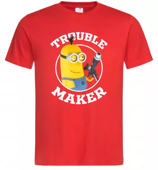 Чоловіча футболка Trouble maker minion Червоний фото