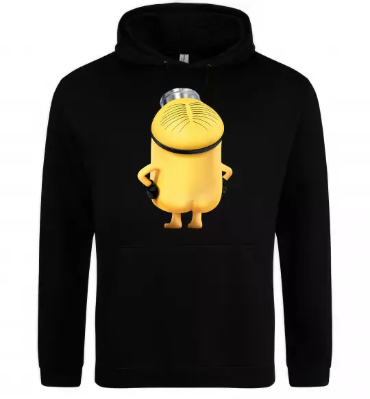 Чоловіча толстовка (худі) Міньйон спиною Чорний фото