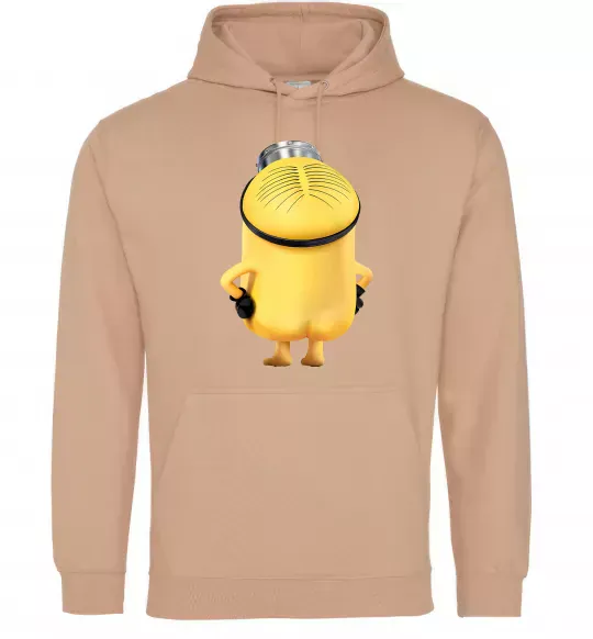 Чоловіча толстовка (худі) Міньйон спиною Пісочний фото