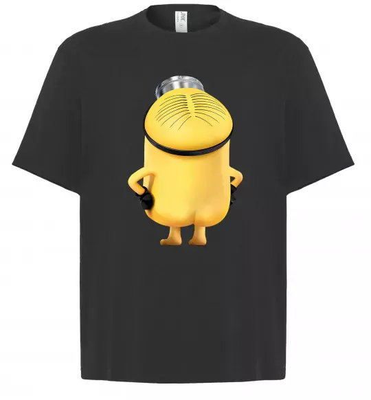 Футболка Оверсайз Міньйон спиною Чорний фото