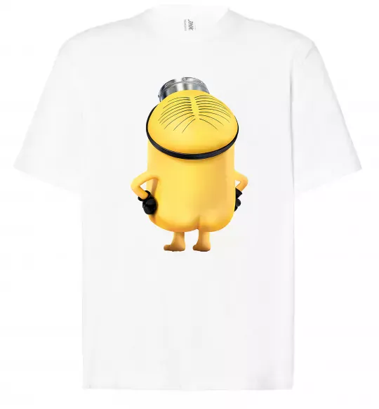 Футболка Оверсайз Міньйон спиною Білий фото