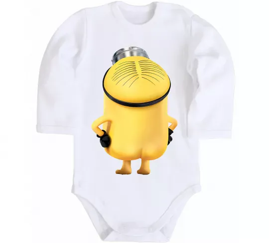 Дитячий бодік Міньйон спиною Білий фото