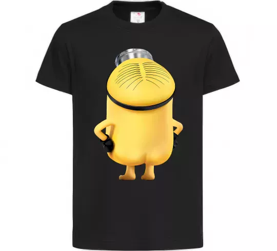 Дитяча футболка Міньйон спиною Чорний фото