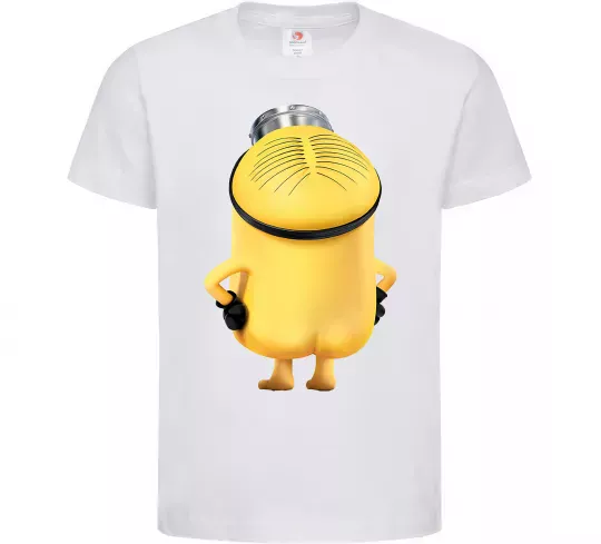 Дитяча футболка Міньйон спиною Білий фото