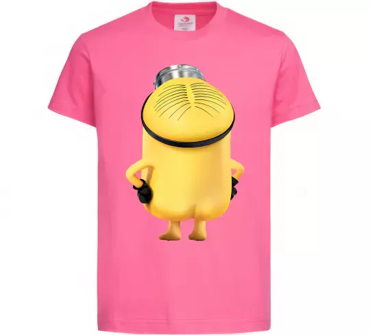 Дитяча футболка Міньйон спиною Яскраво-рожевий фото