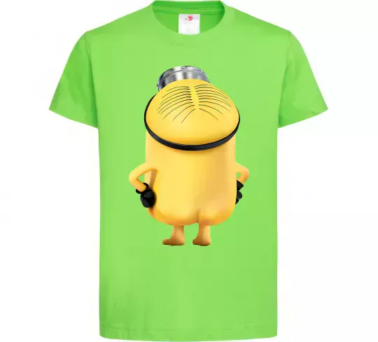 Дитяча футболка Міньйон спиною Лаймовий фото