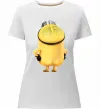 Жіноча преміум футболка Міньйон спиною Білий фото