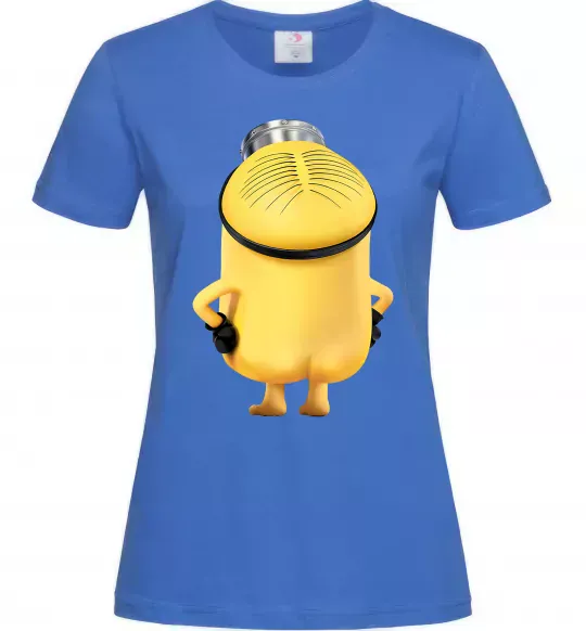 Жіноча футболка Міньйон спиною Яскраво-синій фото