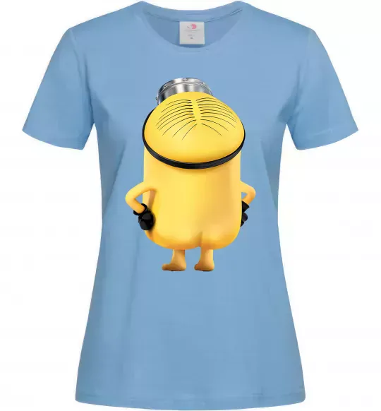 Жіноча футболка Міньйон спиною Блакитний фото