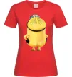 Жіноча футболка Міньйон спиною Червоний фото