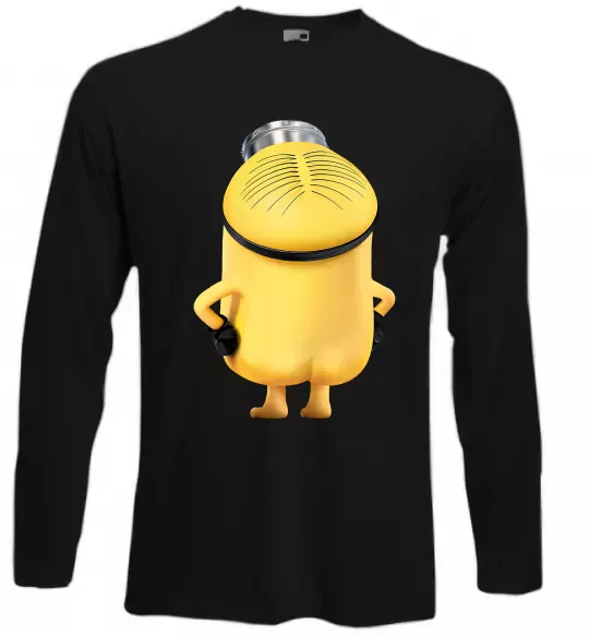 Лонгслів Міньйон спиною Чорний фото