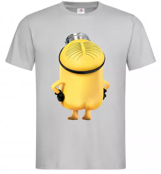 Мужская футболка Міньйон спиною Серый фото