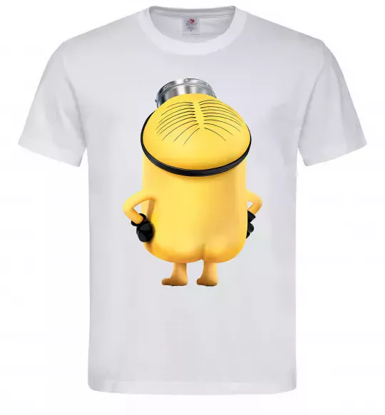 Мужская футболка Міньйон спиною Белый фото