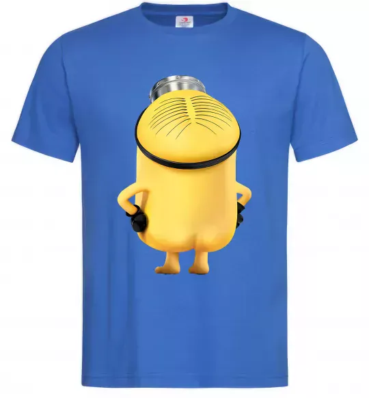 Мужская футболка Міньйон спиною Ярко-синий фото