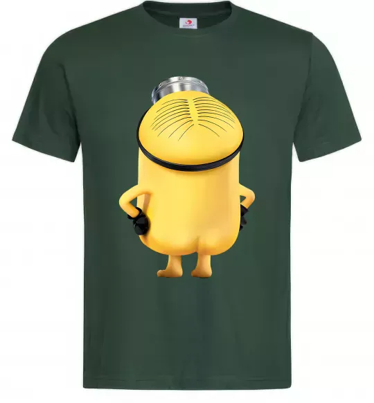 Мужская футболка Міньйон спиною Темно-зеленый фото